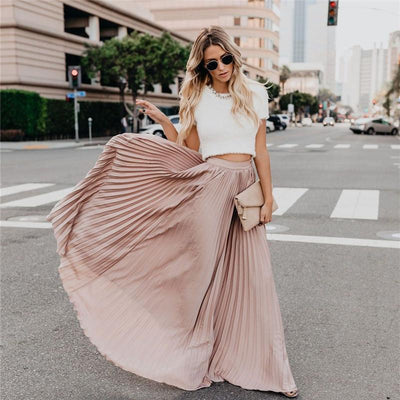 Heidi-Mode | Lange Einfarbige Plissierte