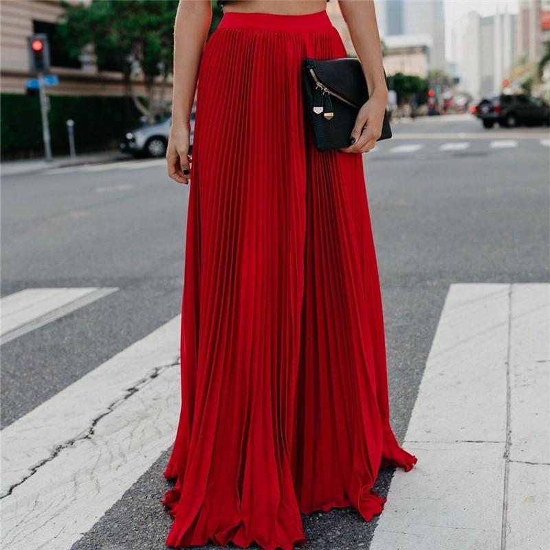 Heidi-Mode | Lange Einfarbige Plissierte