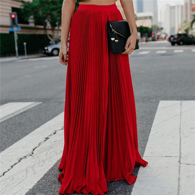 Heidi-Mode | Lange Einfarbige Plissierte