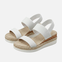 Dagmar | Damen Jute Plateausandalen Espadrille-Stil – Jute Plateau Espadrilles – Weiß