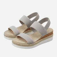 Dagmar | Damen Jute Plateausandalen Espadrille-Stil – Jute Plateau Espadrilles – Beige