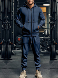 Sportlicher Herren Trainingsanzug mit Kapuze | Atmungsaktiv & Komfortabel | Ideal für Sport & Freizeit – Blau