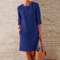 Leichte Damen Tunika Kleid – Blau