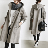 Wasserdichte Damen Windjacke mit Kapuze | Leicht & Atmungsaktiv – Hellgrau