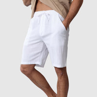 Leichte Herren Leinen Shorts – Weiß