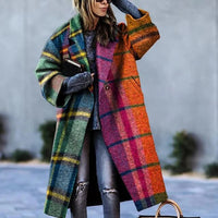 Eleganter Damen Herbstmantel aus Wollmischung - Warmgehalten mit Stil – Bunt
