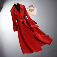 Handgefertigter Premium Damen Kaschmirmantel – Rot