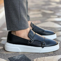 Herren Slip-On Ledermokassins Elegant – Schwarz