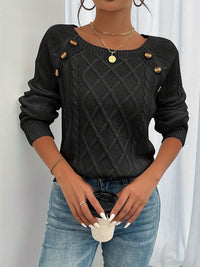 Hochwertige Damen Strickpullover - Elegant & Warm – Schwarz