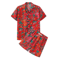 Sommerliches Herren 2-Teiliges Set – Rot