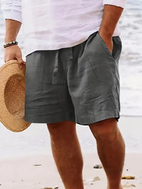 Klassische Leinen Herren Shorts – Dunkelgrau