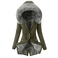 Warme Damen Regenjacke mit Kapuze - Wasserdicht & Winddicht – Grün