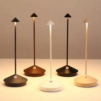 Kabellose LED-Tischleuchte mit Dimmfunktion und wasserabweisendem Design – moderne Tischleuchte für den Innen- und Außenbereich – Glänzend Schwarz