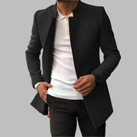 Moderner minimalistischer Herrenmantel – Schwarz
