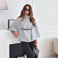 Kamila | Elegantes Wollcape für Frauen Übergang – Grau