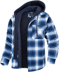Karierte Winterjacke für Herren mit Stehkragen und windabweisenden Bündchen – perfekt und stylisch für Herbst und Winter – Hellblau