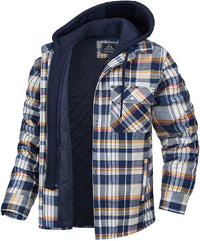 Karierte Winterjacke für Herren mit Stehkragen und windabweisenden Bündchen – perfekt und stylisch für Herbst und Winter – Khaki