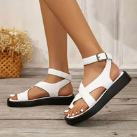 Rosalie | Elegante Damen Sandalen Zehensteg Design – Weiß