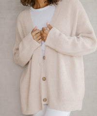 Damen-Cardigan mit Knopfleiste | Lässig – Rosa