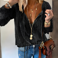 Kathrin | Moderne Boho Chic Bluse – Schwarz
