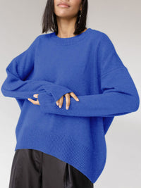 Frauke | Lässig Warmer Strickpullover – Dunkelblau
