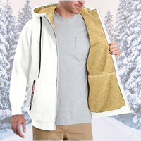 Heidi-Moden - Lässiger und Stilvoller Herbst Zip-Up Hoodie mit Fleece-Jacke für Männer – Weiß
