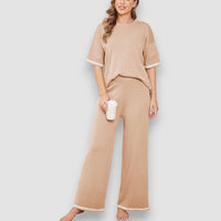 Esme | Edles elastisches Strick-Lounge-Set – Orange