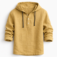 Alton - Atmungsaktiver Leinen-Hoodie – Khaki