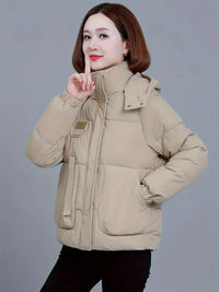 Irelaya | Kuscheliger, mit Fleece gefütterter Damen-Wintermantel - lässig, einfarbig, langärmelig – Khaki
