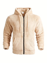 Liatrax | Klassischer einfarbiger Fleece-Hoodie für Männer – lässig und vielseitig – Khaki