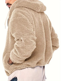 Reigonis | Lässige Herren-Kapuzenjacke - Doppelseitiges Polar-Fleece – Khaki