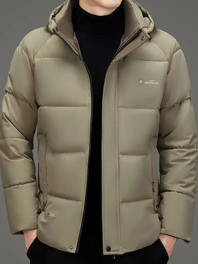 Reigessa | Herren Winterjacke aus Baumwolle mit abnehmbarer Kapuze, Casual Business Style