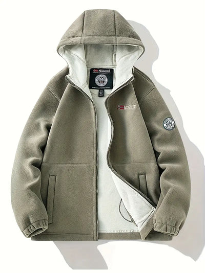 Liadyx | Outdoor-Fleece gefütterte Kapuzenjacke für Männer – Polyester