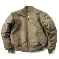 Damen Gerippter Kragen Reißverschluss Bomberjacke – Khaki