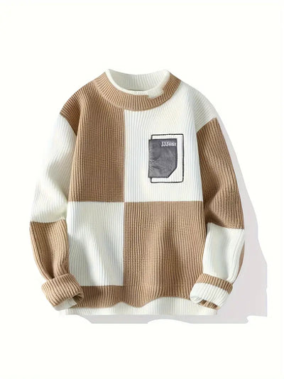 Shivanna | Herren Kontrastfarbe All-match Strickpulli