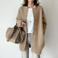 Chloé™ - Eleganter Cashmere Cardigan – Khaki-Braun