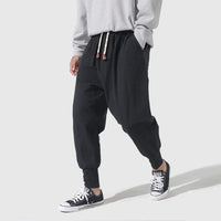 RAINER - WEITE HOSE MIT VERSTELLBAREM BUND – Schwarz