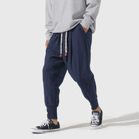 RAINER - WEITE HOSE MIT VERSTELLBAREM BUND – Blau