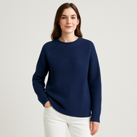 Klara | Rundhals-Strickpullover – Marine