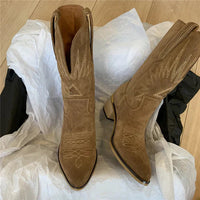 Klassische Damen-Cowboystiefel aus Leder – Elegantes Design für Jeden Anlass – Braun