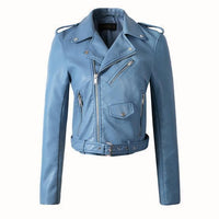 Marina | Klassische jacke Biker mit Reißverschluss – Blau