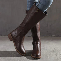 Jessica | Klassische Kniehohe Stiefel – Dunkelbraun