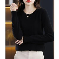 Daniela | Klassischer warmer Baumwollpullover – Schwarz