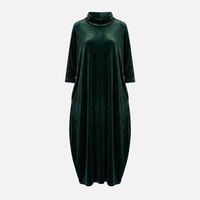 Thea | Damen Klassisches Midi Kleid Atmungsaktives Freizeitkleid – Komfort Midi Alltag – Grün