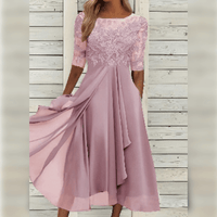 Damenkleid für Anlässe | Midilänge – Rosa