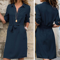 Indira | Stilvoll Damen Kleid – Dunkelblau
