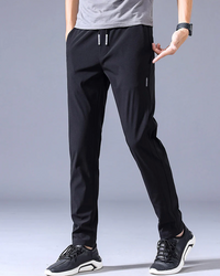 Freizeithose für Herren - Leichte Lyocell Stretch-Hose für den Sommer – Schwarz