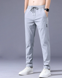 Freizeithose für Herren - Leichte Lyocell Stretch-Hose für den Sommer – Hellgrau