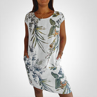 Michelle - Elegantes Kleid – Weiß und grün