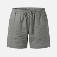 Uwe | Herren Kurze Baumwollhose Tunnelzug – Baumwoll Shorts Herren Sommer – Grau